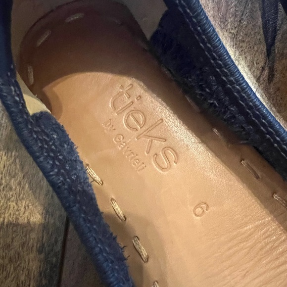 TIEKS Women’s California Navy Italian Leather Flats Size 6 - Picture 4 of 6